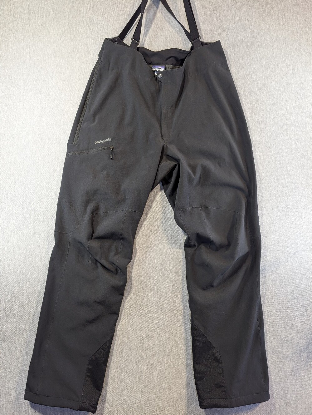 Patagonia Insulated Polartec Winter Snow Pants Men's XL Black With Suspenders